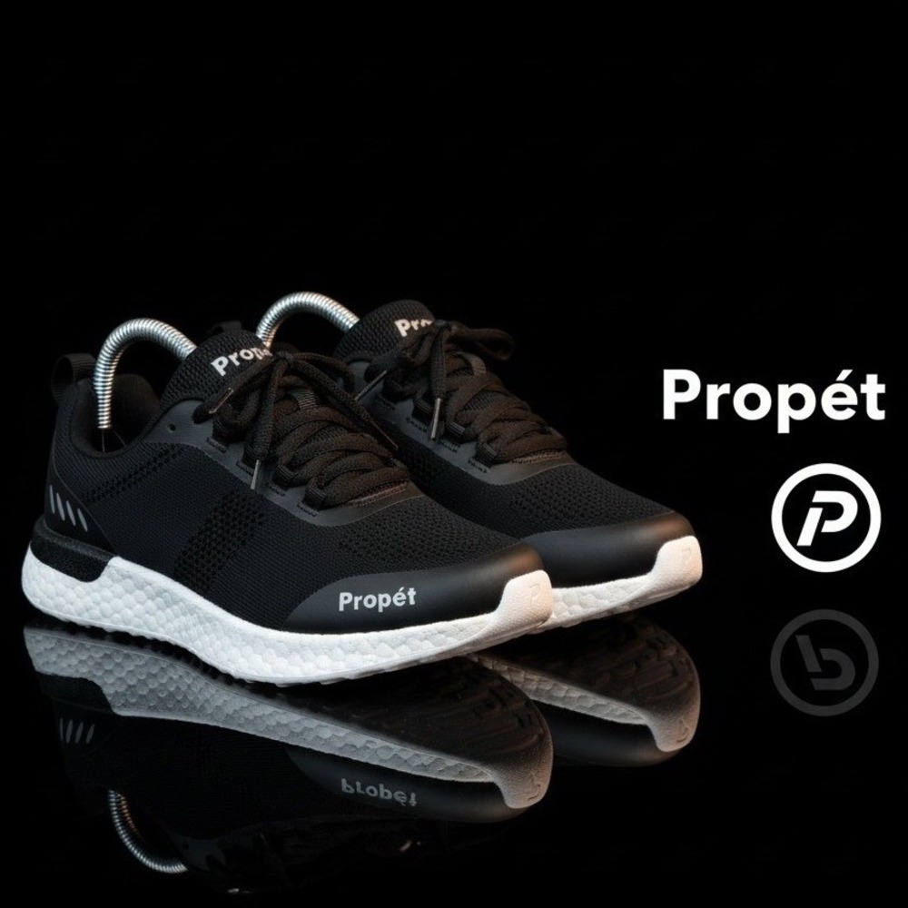 Propet Ultra Womens 8.5 Wide Black White Walking Sneakers WAB012M Ortholite X25